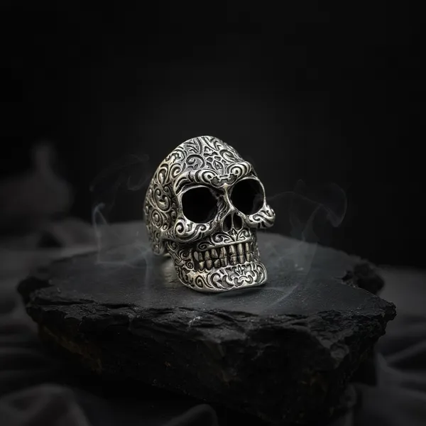 Skull ring real silver